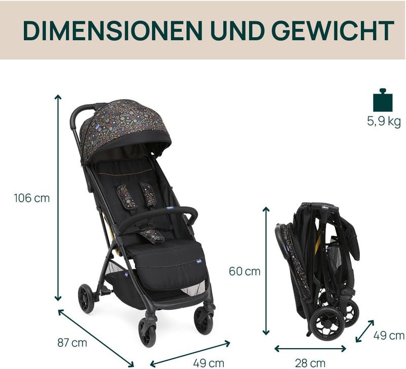 Chicco عربة Chicco Glee 0م-4س، الأسود المرح - Image 4